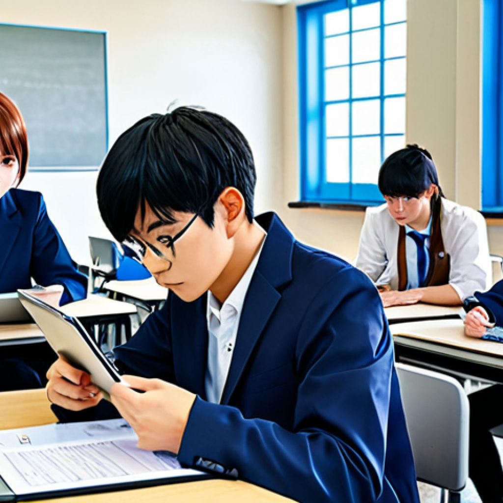 **

"A group of fully clothed anime-style students in a classroom setting, reviewing team formations on tablets. The scene emphasizes strategic planning and collaboration. Safe for work, appropriate content, professional, modest attire, perfect anatomy, natural proportions, high quality, family-friendly."

**
